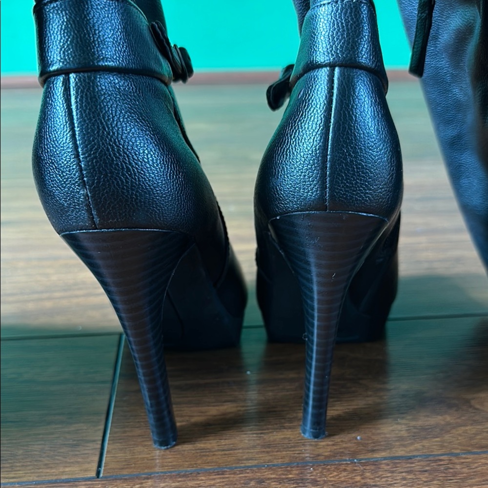 👢👢EUC Nine West Black Stiletto Knee-High Heeled Boots👢👢 - Picture 6 of 9